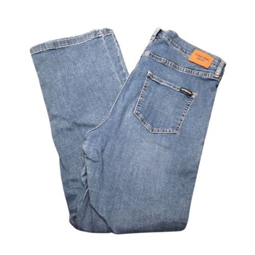 Calvin Klein Jeans Womens 16/33 Repreve Medium Wash Flare Leg Denim Patch Pocket